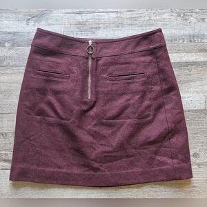 ❤️💛Madewell Fireside Mini Retro Wool Blend Skirt A line Size 00Plum Lined🩵💜